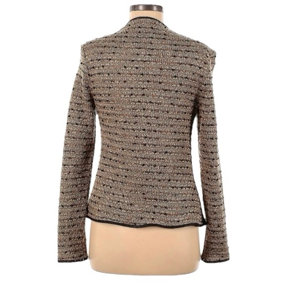 Alberto Makali Asymmetric Sweater Cardigan Boucle Tweed Texture, Button, Large - Picture 2 of 5